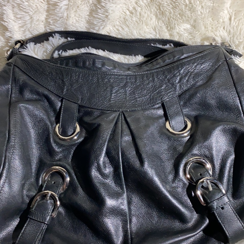 FURLA ~ 2 Way ~ Soft Black Leather Hobo Bag - Picture 11 of 13